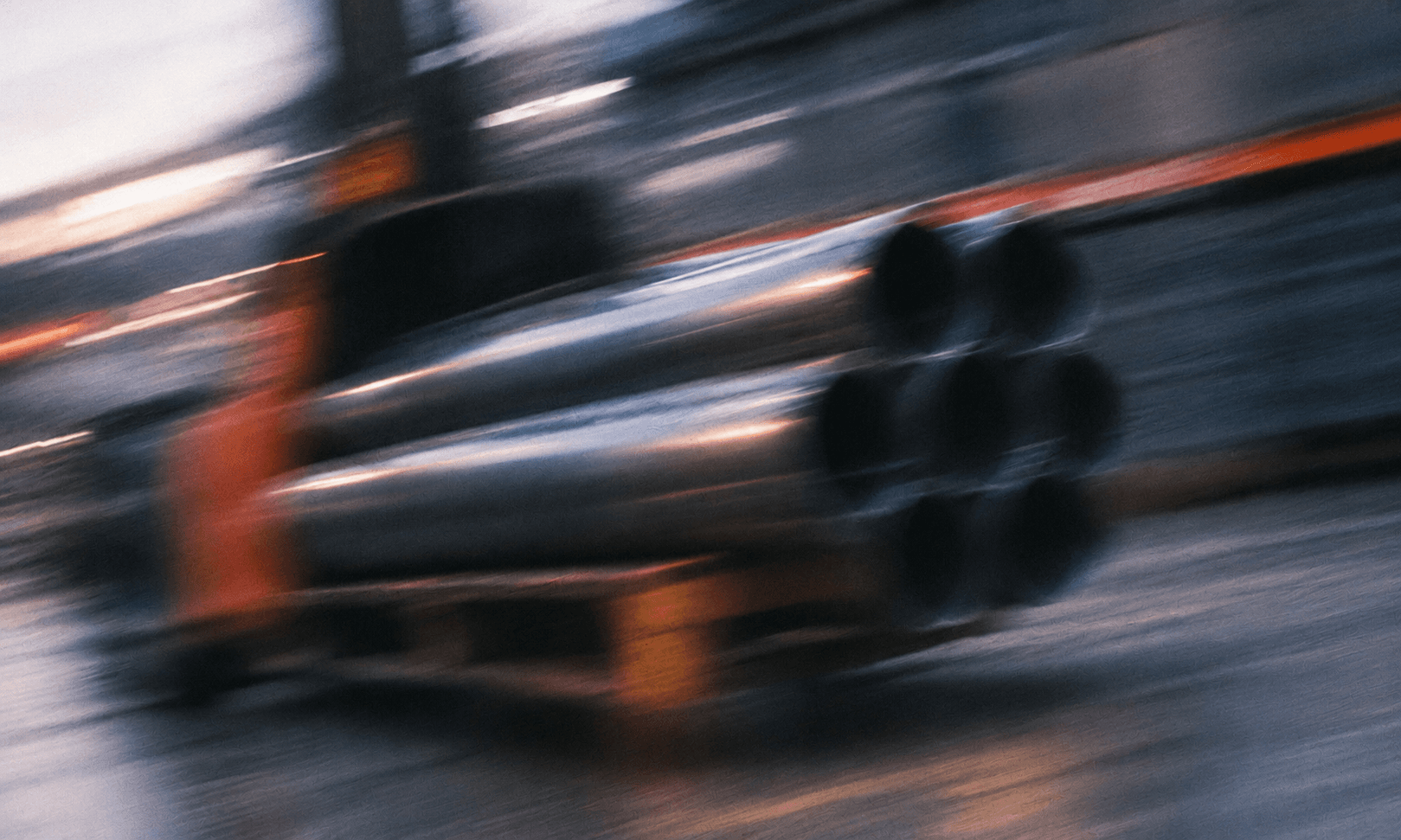 Steel pipe stock in an industrial yard