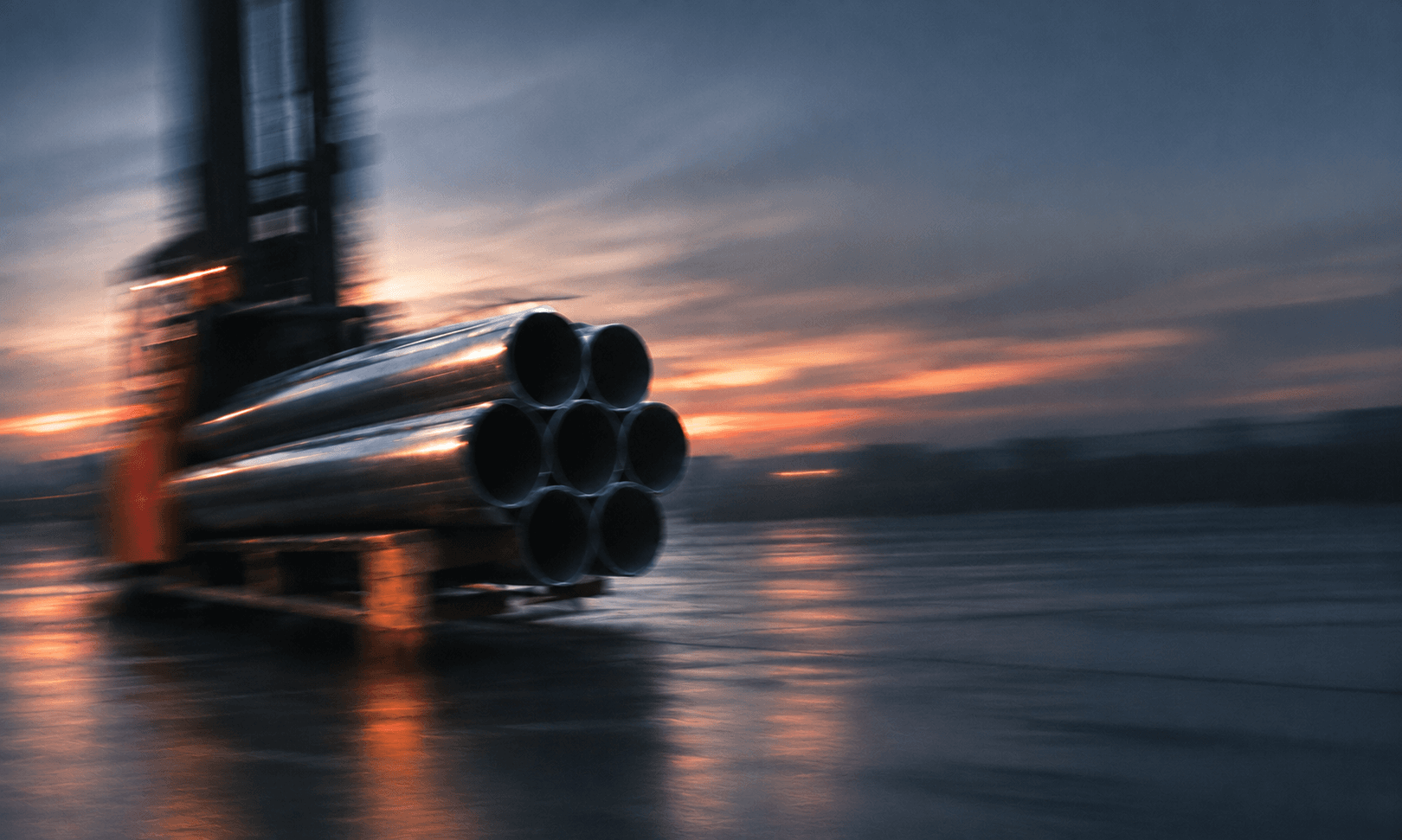 Lengths of steel pipe ready for the next industrial job